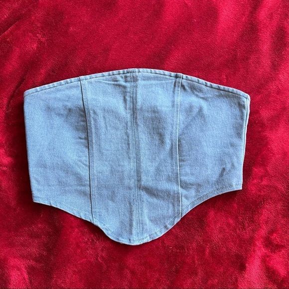 Streetwear Society Tops - Strapless cropped denim corset